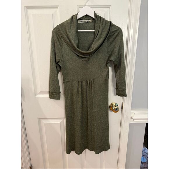 Michael Stars Green Cowl Neck Sparkle Dress sz O/S NWOT Holiday Christmas - Picture 1 of 8